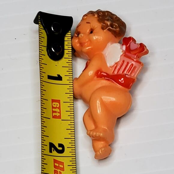 Vintage Cupid Hong Kong Valentines Day Love Lapel Pin 2" Brooch - Picture 4 of 4